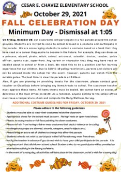 Fall Celebration-Minimum Day/Dismissal @ 1:05